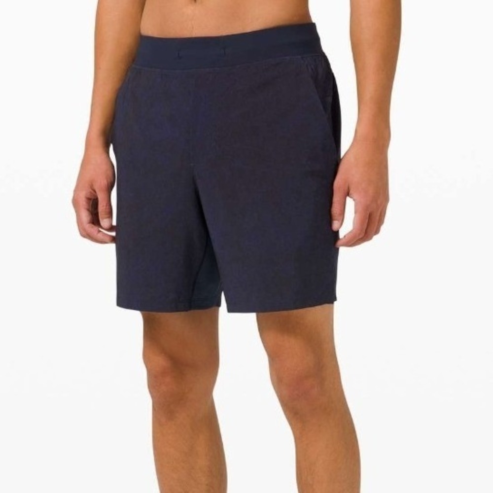 Lululemon THE Short 7 Linerless Gravel Dust True Navy Multi Mens Small